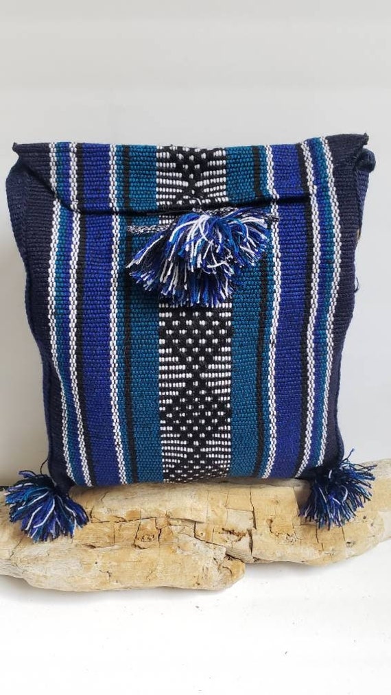 Blue Crosssbody Morral Hippie Bag Boho Crossbody Mexican | Etsy España