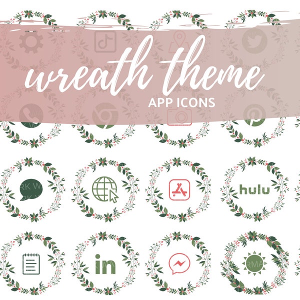 Wreath Theme | iOS 14 App Icons | iOS 14 Icon Pack | Icon Covers