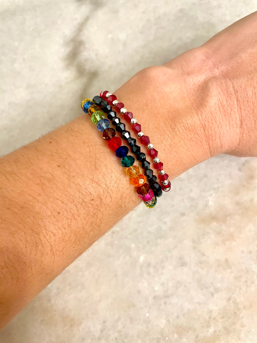 Gem Bead Bracelet Etsy