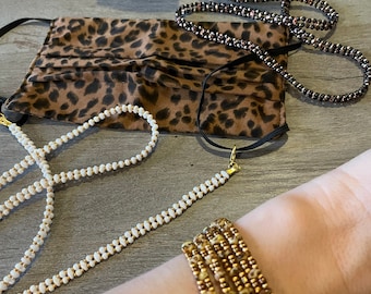 Double seed bead airpod/ mask chains