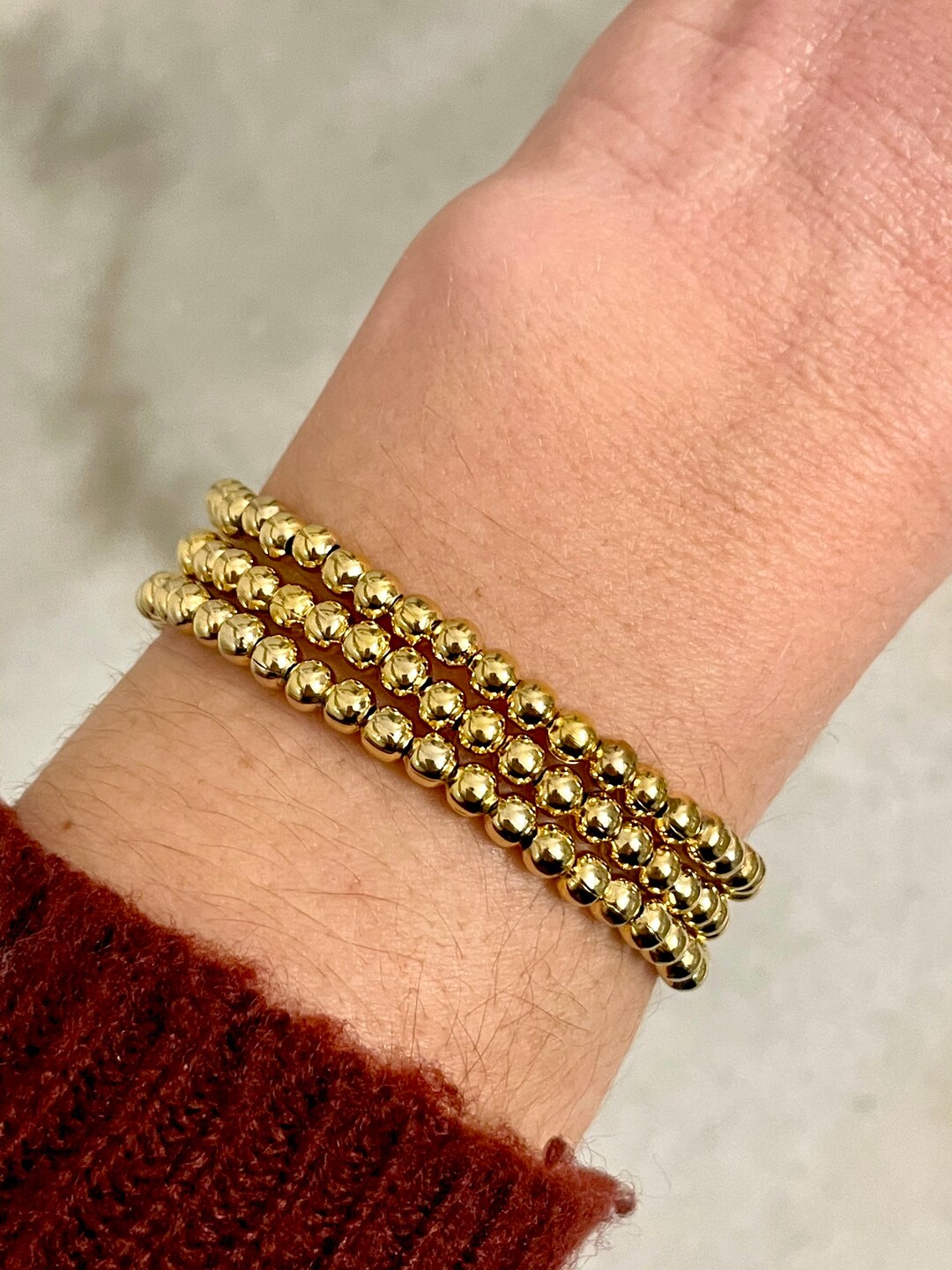 Gold Plated Ball Bracelet 1 Bracelet Etsy