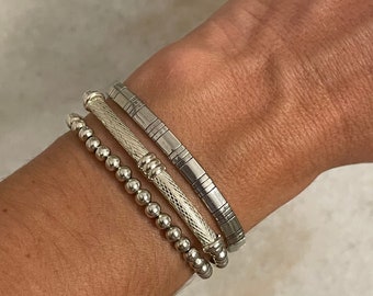 Silver plated tila bracelet