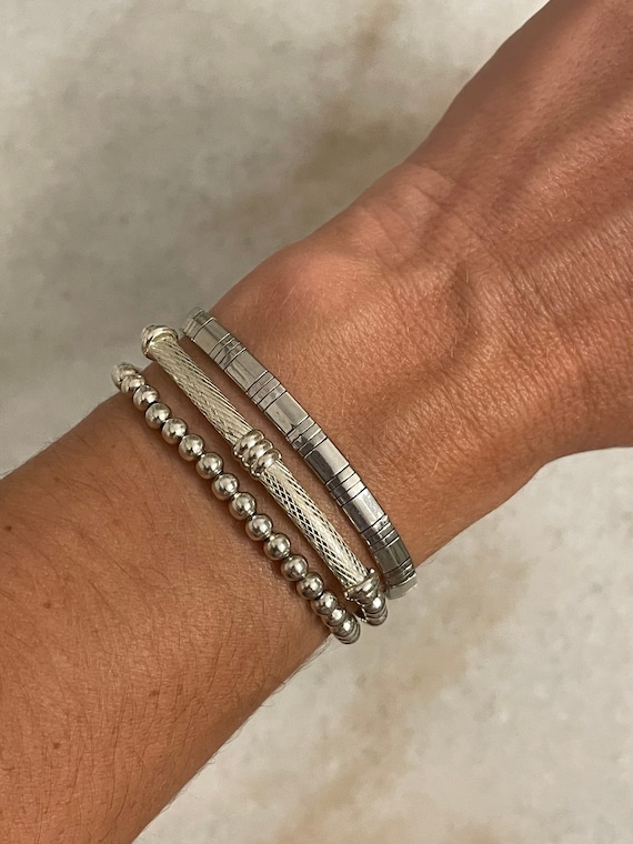 Silver plated tila bracelet