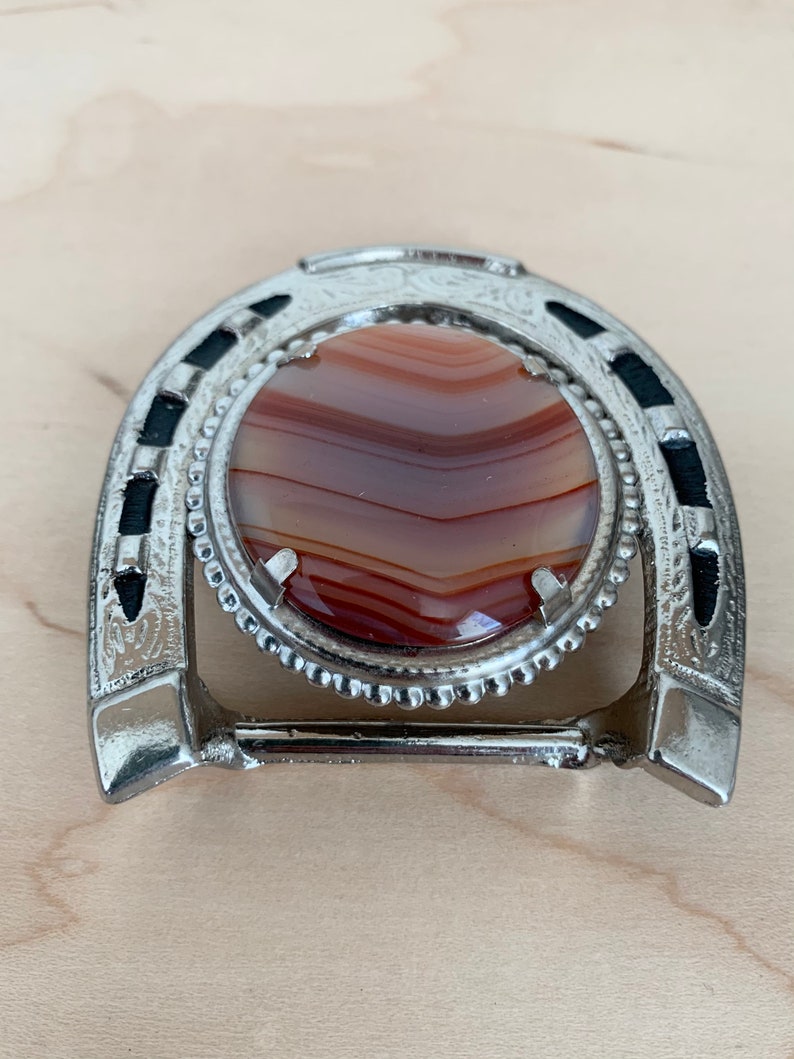 Agate Horseshoe Belt Buckle