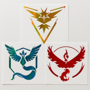 Poke go holographic decal , team valor , anime car decal , car decal , manga car decal