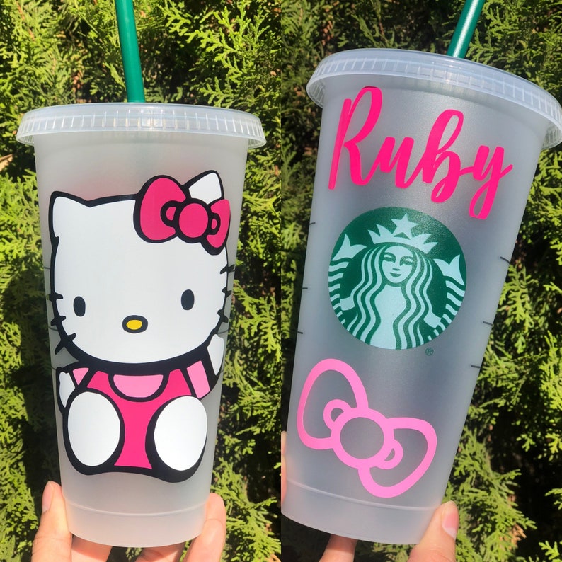 Starbucks reusable cup customized cup Kitty Cup cup with lid Starbucks cup personalized gift Starbucks tumbler gift ideas