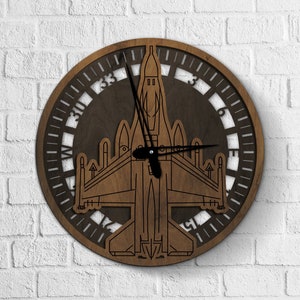 Airforce wall clock, F-16 fighting falcon clock, AWACS wall clock, Aviation wall clock, Military aviation clock, Military plane clock