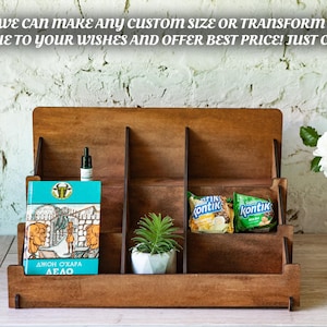Présentoir de cartes ou de graines, expositions d'artisanat, stand de marchés de producteurs, carte de voeux personnalisée, 9 pochettes, plan de travail personnalisé en bois à 3 niveaux