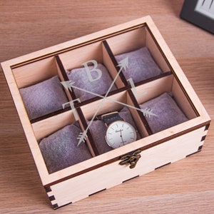 Watch box for men personalized, Watch display case, Watch box for 12, Watch box for men 4, Wood watch box drawer, Wooden watch box 8