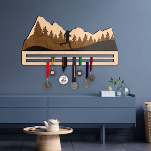 Running medal holder, Mountain medal holder, Triathlon medal display,Race medal hanger,Racing medal rack,Sport medal holder,Medal wall shelf