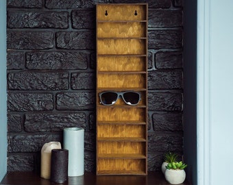 Sunglasses Shelf Extra Large, Sunglasses Display Stand, Sunglasses Holder for Wall, Glasses Holder Stand, Wood Sunglass Display