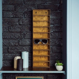 Sunglasses Shelf Extra Large, Sunglasses Display Stand, Sunglasses Holder for Wall, Glasses Holder Stand, Wood Sunglass Display