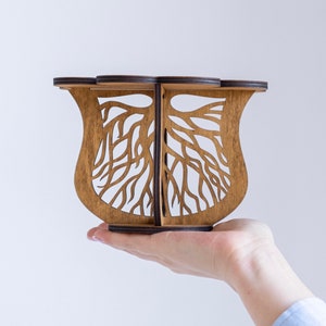 Roots plant holder, Wooden plant stand indoor, Modern plant stand, Rustic plant holder, Wood flower holder, Tall plant stand for small pot