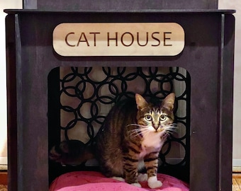 Casa para gatos personalizada, Casa de madera para gatos, Casa para gatos de interior, Muebles modernos para gatos, Casita para gatos, Casa moderna para gatos, Casa cama para gatos, Casa para perros pequeños