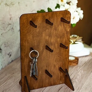 Suporte para chaveiro, Suporte para exibição de chaveiro, Expositor de produtos de madeira, Expositor para feiras de artesanato, Expositor de mercadorias, Organizador de chaveiros, Suporte para joias