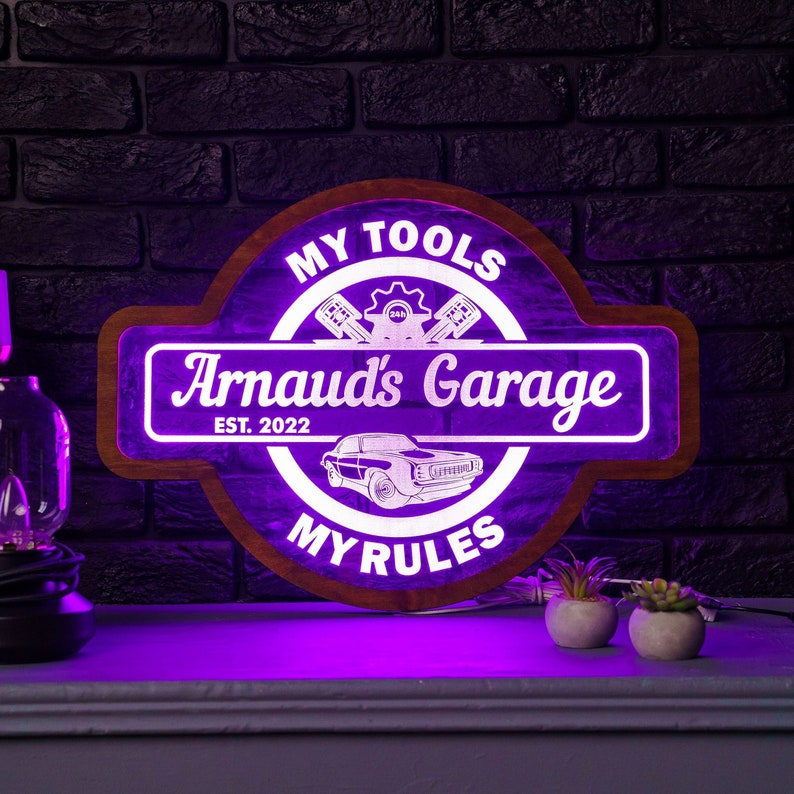 Personalized Neon Garage Sign Custom Garage Neon Sign Custom Etsy