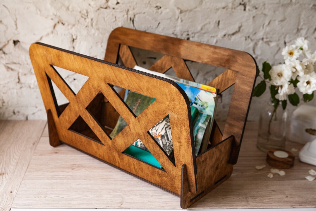 Wooden Desktop Magazine Rack,custom Wooden Magazine Holder,personalized