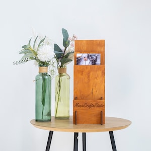 Organiseurs de cartes de voeux, Support pour cartes de voeux, Présentoir pour cartes postales, Présentoir pour cartes de voeux en bois, Support pour impressions de vitrine de marché
