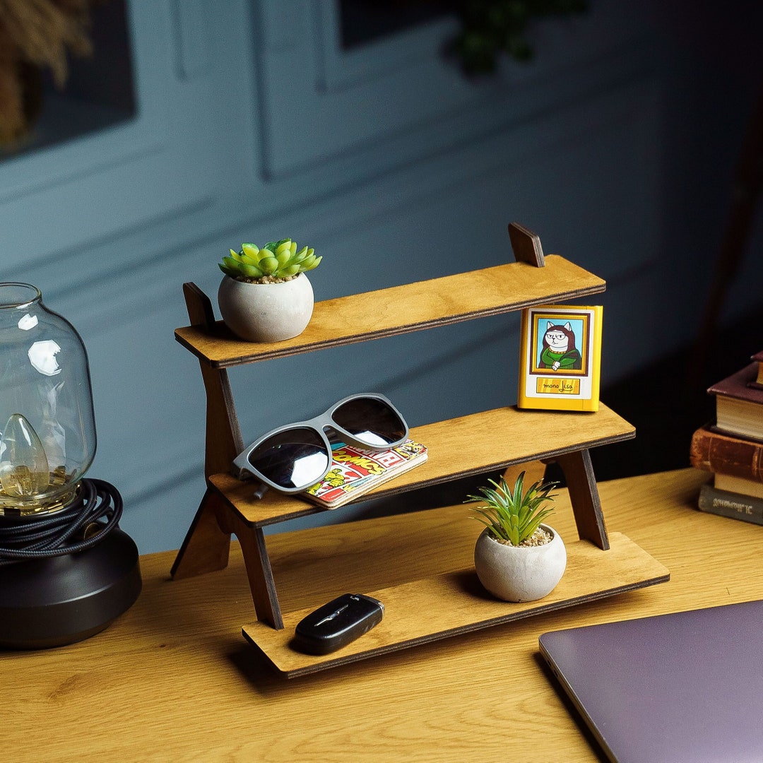 Tabletop Display Stand, 3tier Stand, Wooden Display Stand, Portable