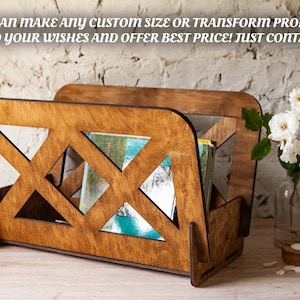 Wooden Desktop Magazine Rack,custom Wooden Magazine Holder,personalized ...