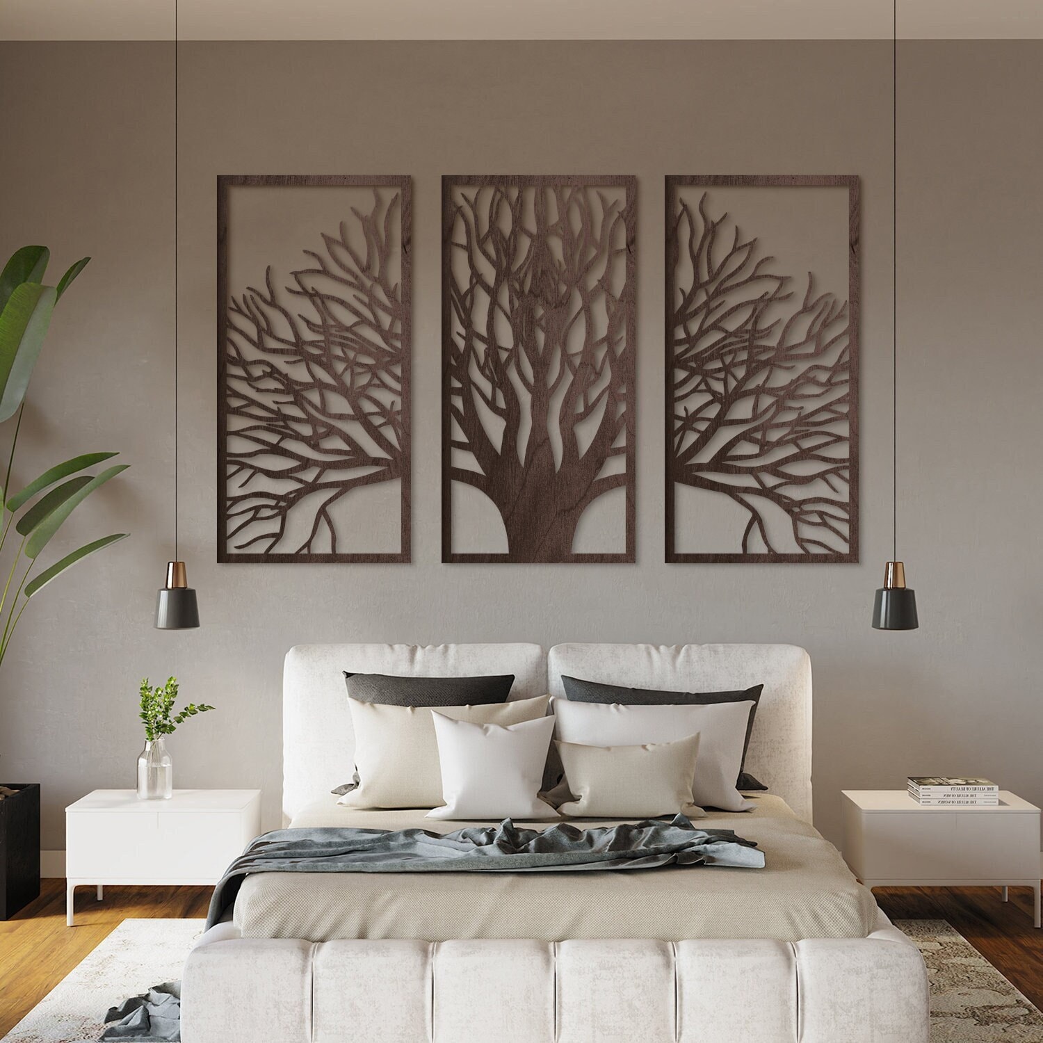 Faxdong Arazzo con albero della vita, arte estetica retrò, sole