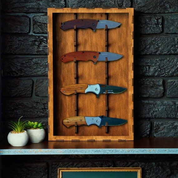 Pocket Knife Display Shelf, Knife Storage Wood, Knife Display Cabinet, Wall  Mounted Knife Shelf, Knife Stand, Folding Knife Shelf,knife Rack - Etsy, image size:570x570