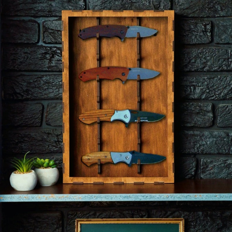 Pocket Knife Display Shelf, Knife Storage Wood, Knife Display Cabinet ...