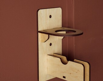 Présentoir Mural En Bois Pour Gant, Batte Et Balle De Baseball - Déco Chambre/salle De Sport