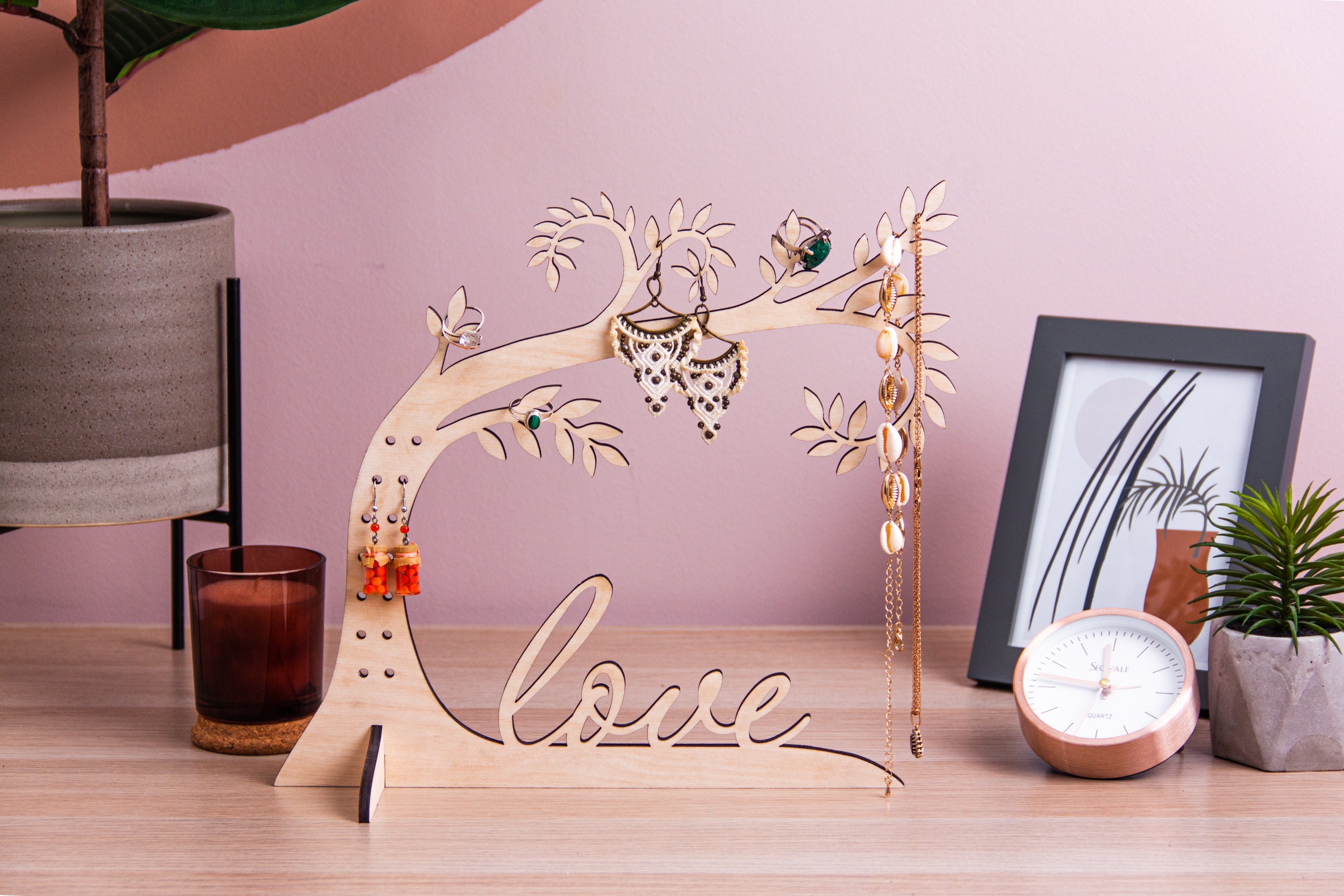 Wooden Jewelry Organizer Standearring Organizer Standjewelry Etsy