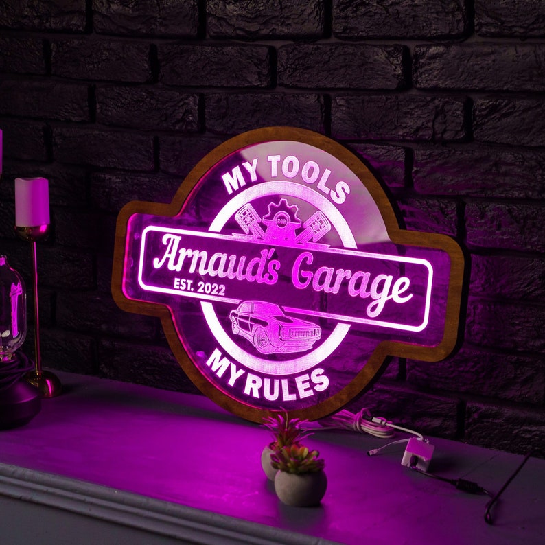 Personalized Neon Garage Sign Custom Garage Neon Sign Custom Etsy