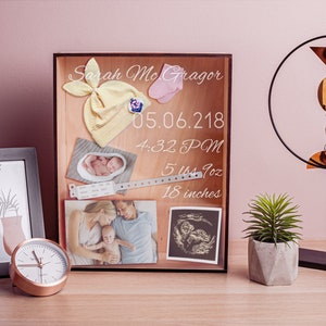 Personalized shadow box baby,Shadow box baby,New baby gift personalized,Baby shower shadow box,Baby announcement gift for family