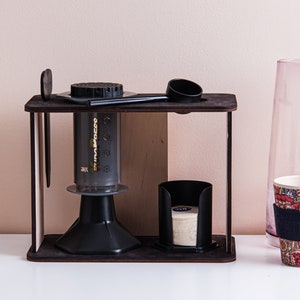 Wooden aeropress premium holder, Aeropress organizer, Aeropress stand, Aeropress caddy, Aeropress station, Coffee station organizer