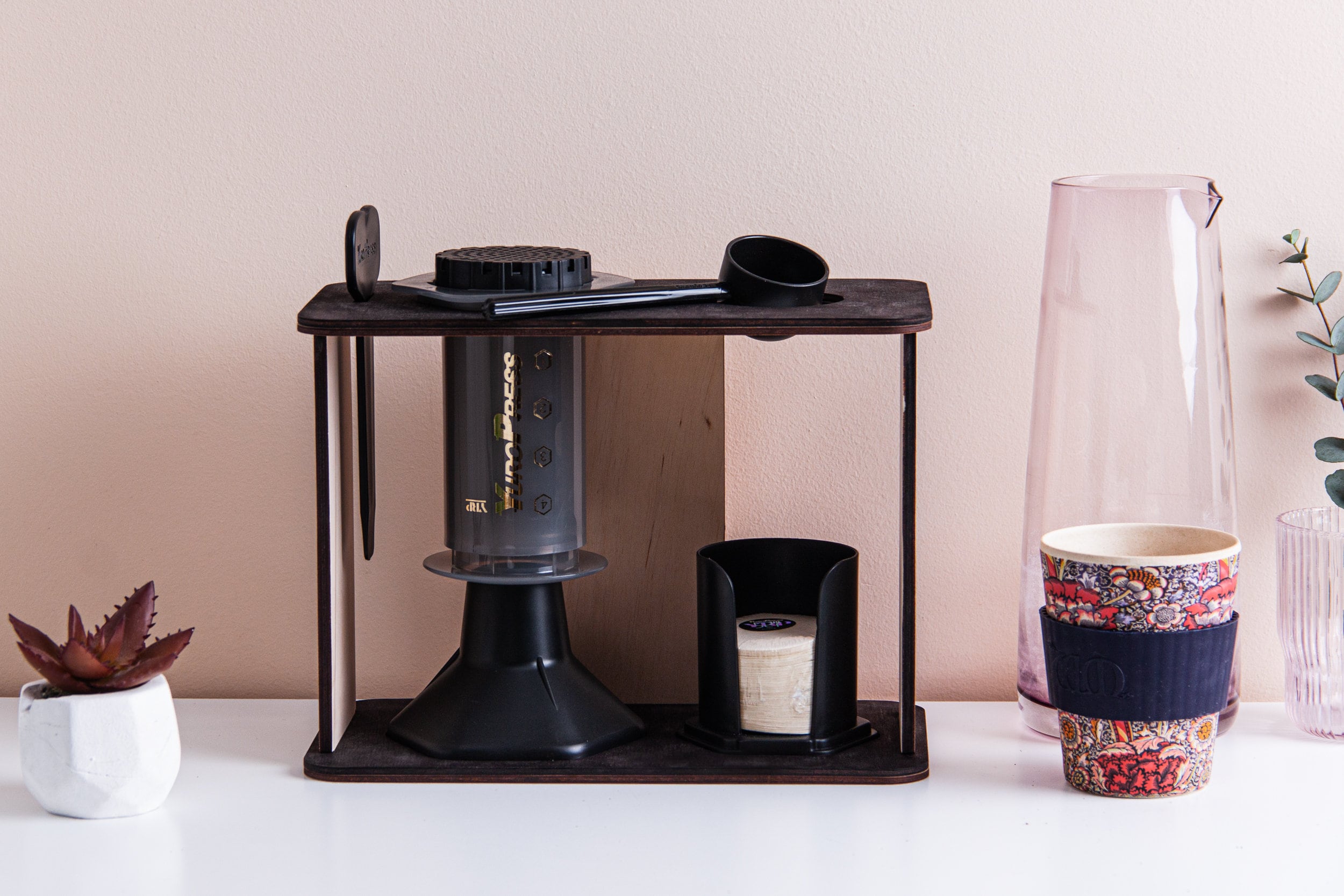 木製エアロプレスプレミアムホルダー、エアロプレスオーガナイザー