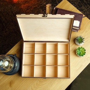 Holz-Teebox 12 Fach, Holz-Teebeutel-Box, Tee-Box-Organizer, Teebeutel-Halter, Teebeutel-Display-Halter, Teebeutel-Holzkiste, Teehalter