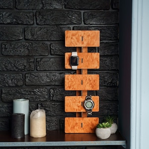 Watch organizer for wall, Watch stand wood, Watch display holder, Watch wall display, Watch organizer for men, Watch storage rack