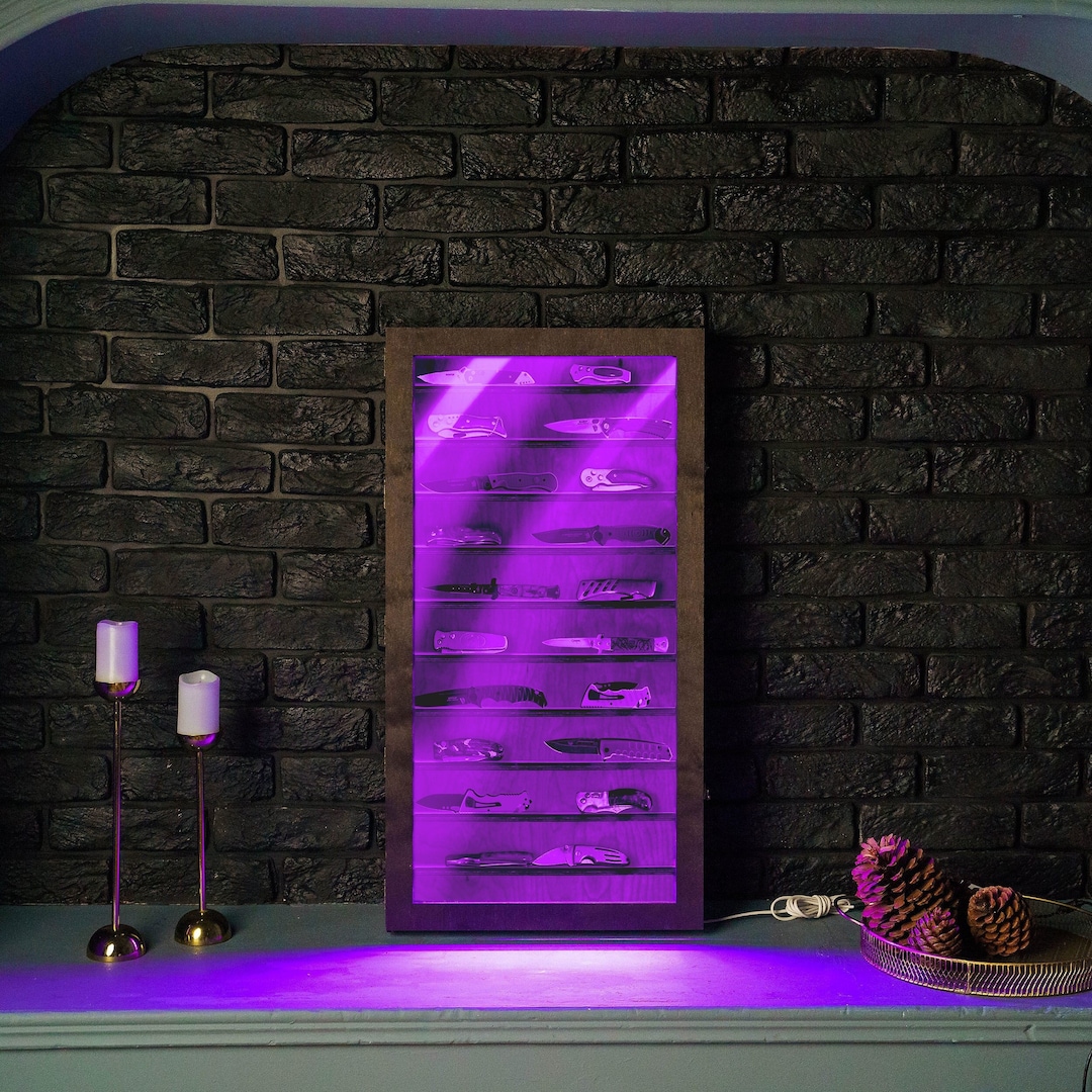 Knife Wall Display Shelf, Knives Led Display Case, Knife Lighted Shelf, Pocket Knife Storage
