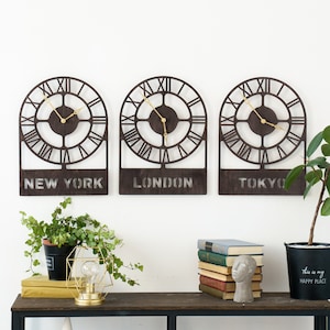 Custom time zone clock, Multiple time zone wall clock, World cities clock, World time zone clocks, World clock wall, Travel wall clock