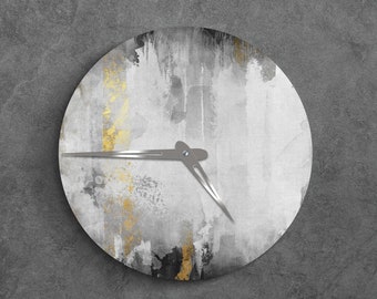 Gray wall clock, Large Epoxy Wall Clock, Modern wall clock silent, Abstract wall clock, Acrylic wall clock farmhouse, Wall clock epoxy