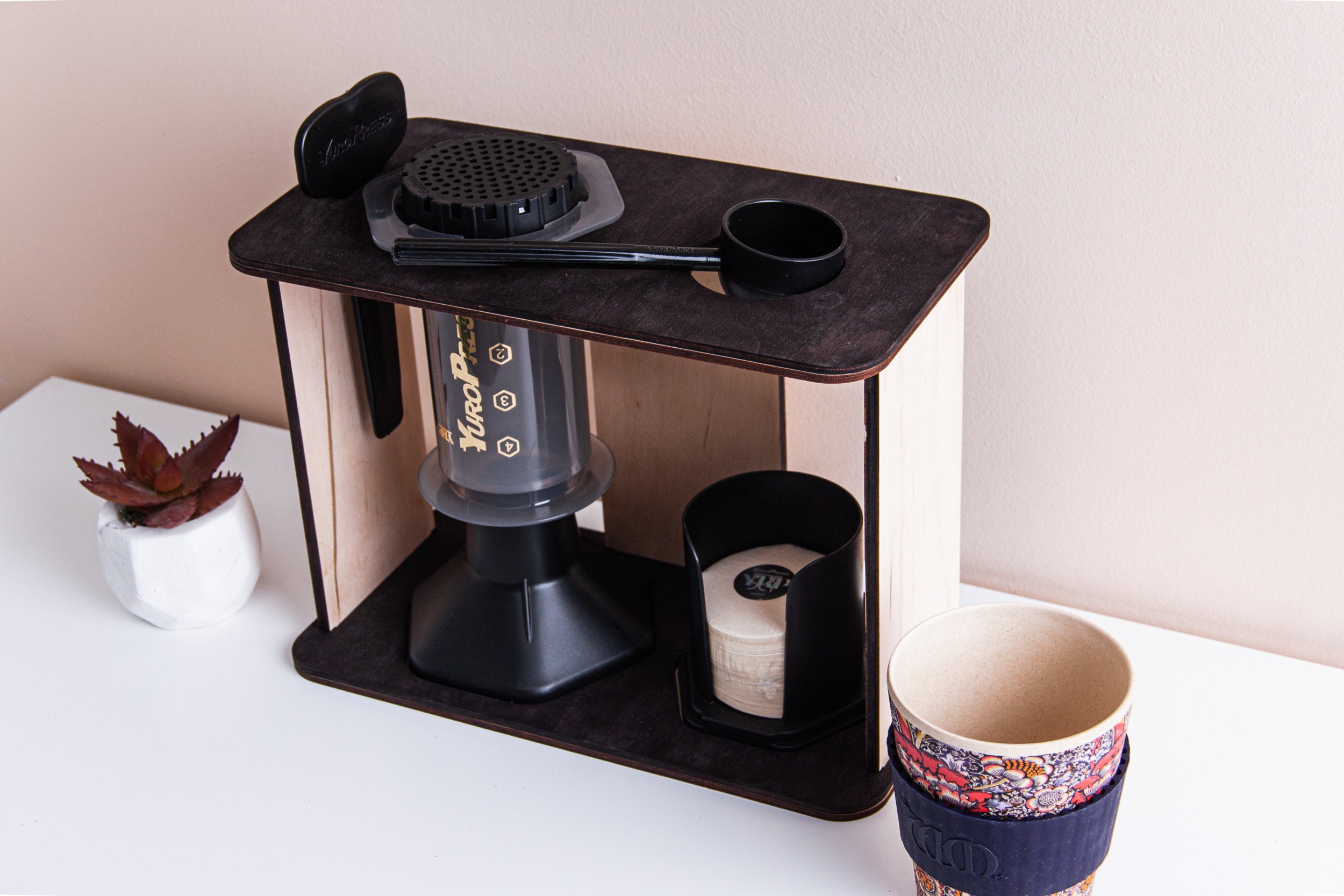 Organizer for AeroPress® Coffee Maker, Caddy Station holds Coffee