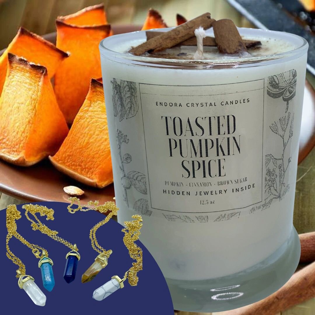 Toasted Pumpkin Spice Candle Surprise Crystals Jewelry Etsy