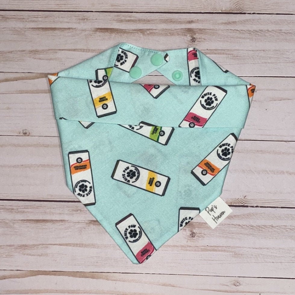 White Paws Dog Bandana | Personalizes | Handmade | Over the Collar | …