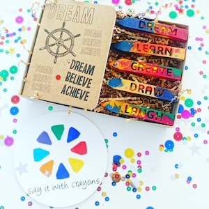 Dream Motivational Crayon Sticks Set of 5 Sticks Handmade Recycled Crayons image 1