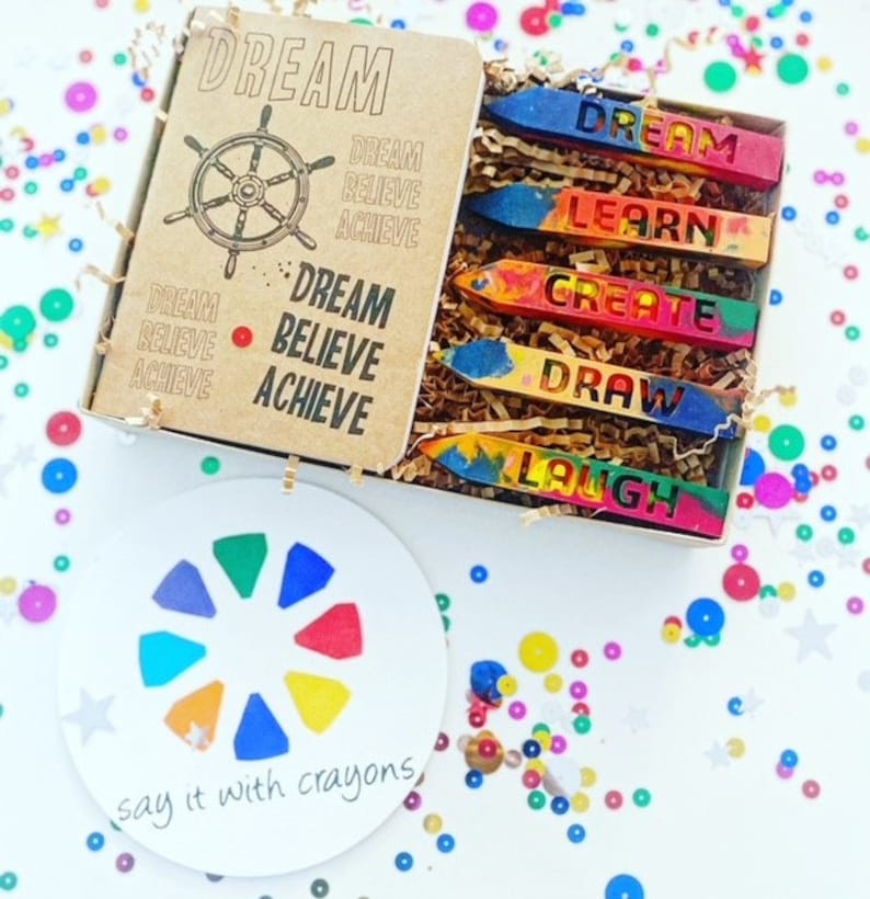 Dream Motivational Crayon Sticks Set of 5 Sticks Handmade Recycled Crayons image 1