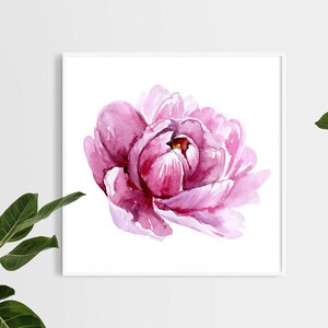 Pink Flower Wall Decor, Printable Wall Art, Peony Digital Print ...