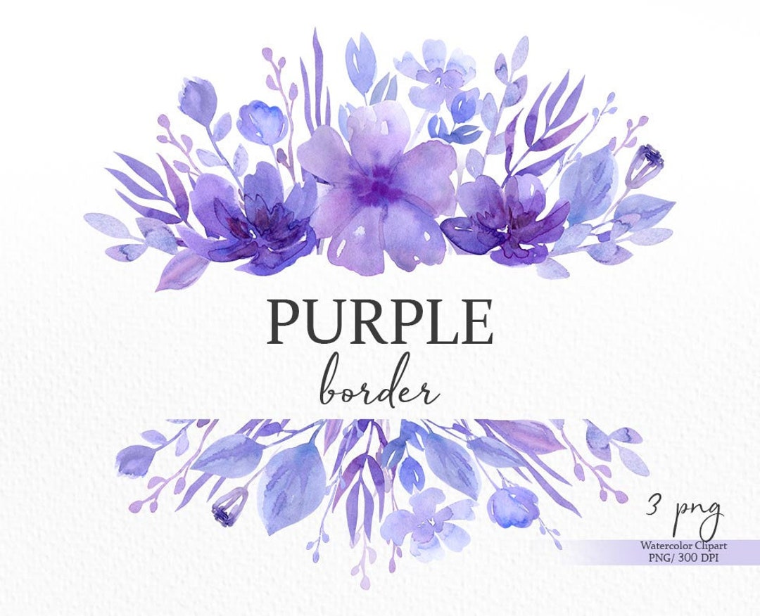 Cadre de fleurs violettes png bordure florale lilas png - Etsy Canada
