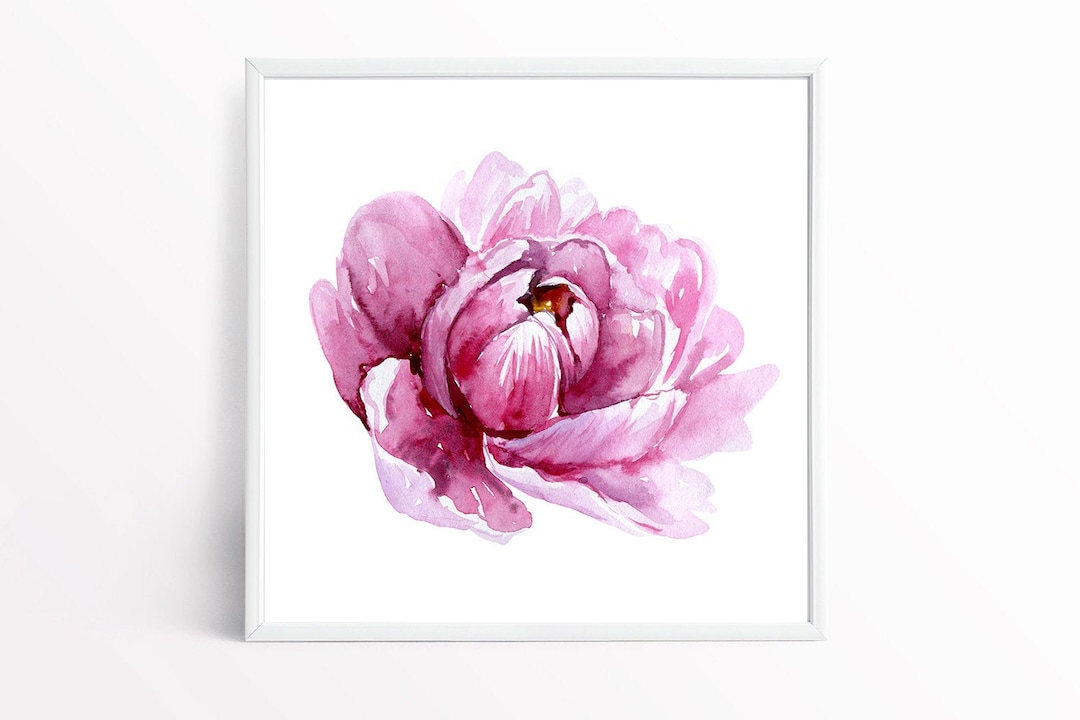 Pink Flower Wall Decor Printable Wall Art Peony Digital Etsy