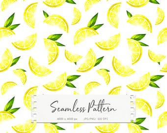 Patrón de limones sin costuras para tela, fondo cítrico fresco, papel digital de verano JPG