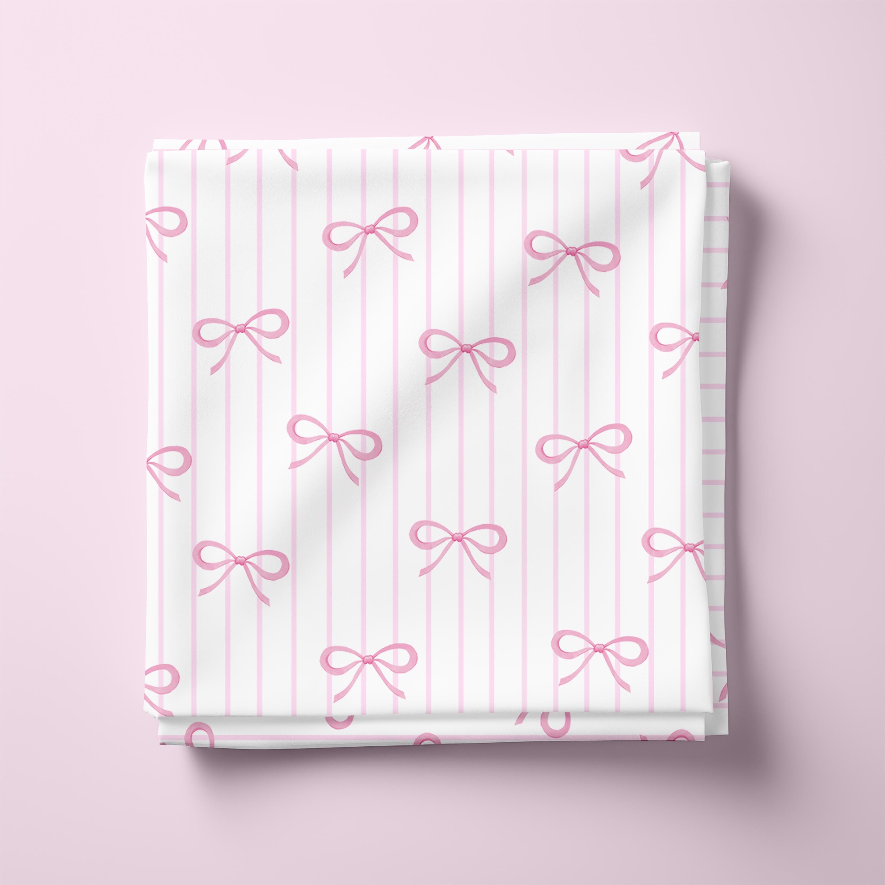 Pink Bow Seamless Pattern, Coquette Stripes Background, Cute Digital ...