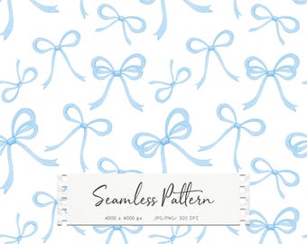 Patrón sin costuras de lazo azul, papel digital Coquette, fondo de cinta para bebé niño, diseño de tela para guardería, baby shower, textil