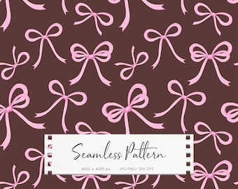 Diseño de tela con estampado de lazo rosa sin costuras, fondo con estampado coqueto de cinta rosa, lindo estampado femenino para costura, textiles y papel digital.